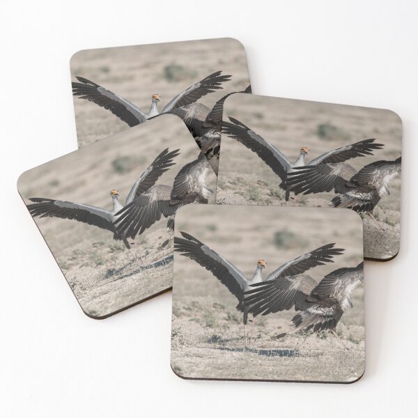 Item preview, Winged Standoff — Secretary Birds Clash in Kgalagadi designed and sold by DavideAntoniani.