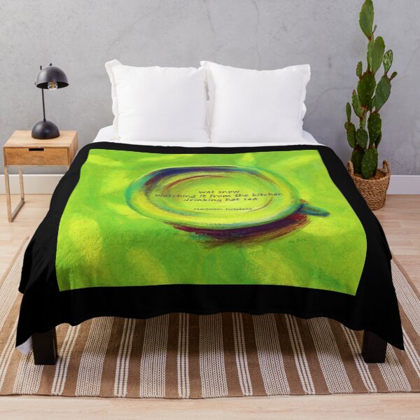 Item preview, Drinking hot tea haiku acrylic painting designed and sold by KarenKaspar.