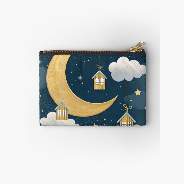 Item preview, Golden crescent moon with tiny houses designed and sold by Lucky 777.