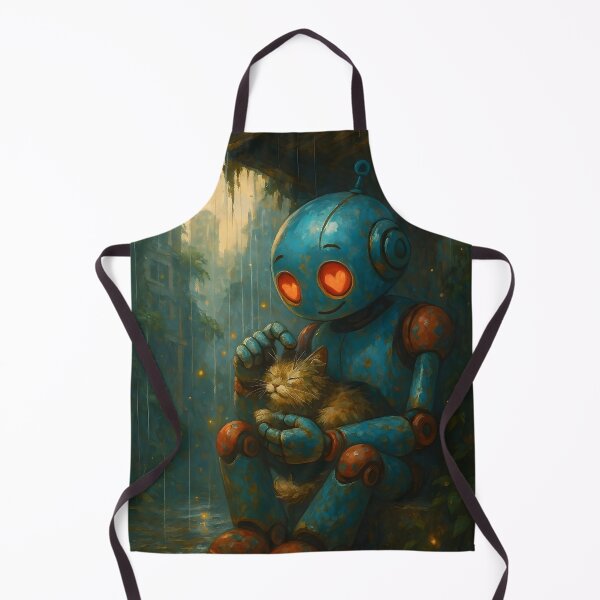 Item preview, Rainy Day Apocalyptic Robot and Kitty Love designed and sold by BreezyDawnDesigns.