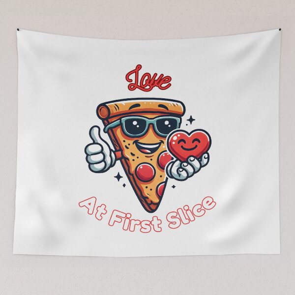 Item preview, Pizza Love: Cute Cartoon Slice with Heart. designed and sold by The-T-In-Retro.