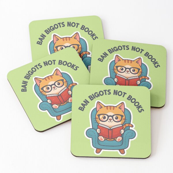 Item preview, Ban Bigots Not Book with Reading Cute Cat designed and sold by hiacynto.