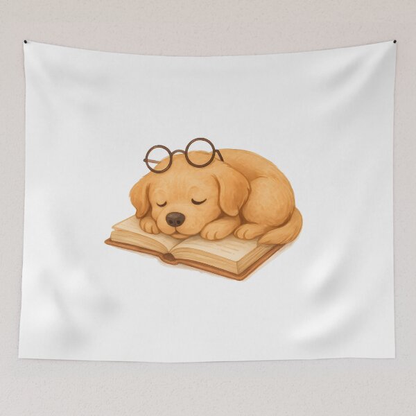 Item preview, Sleepy Golden Retriever with Glasses designed and sold by Bal Drops.