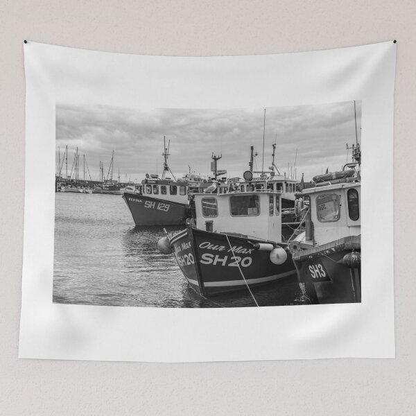 Item preview, Fishing boats moored in Scarborough harbour designed and sold by yackers1.