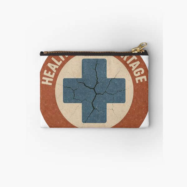 Item preview, Circular emblem with cracked blue medical cross and 2026 warning designed and sold by Creative88Art.