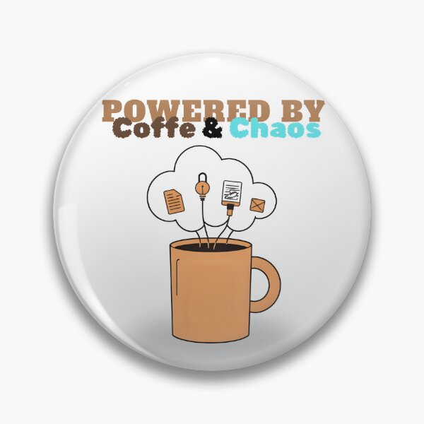 Item preview, Powered by Coffee & Chaos - Work Life Humor designed and sold by Cute and Funny.