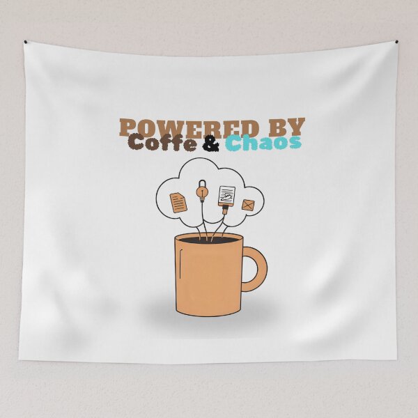 Item preview, Powered by Coffee & Chaos - Work Life Humor designed and sold by Cute and Funny.