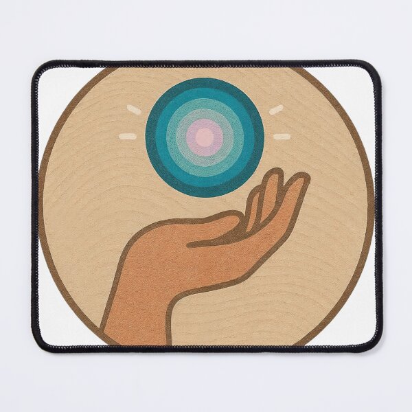 Item preview, Wood textured emblem with hand cupping a concentric blue coin designed and sold by Creative88Art.