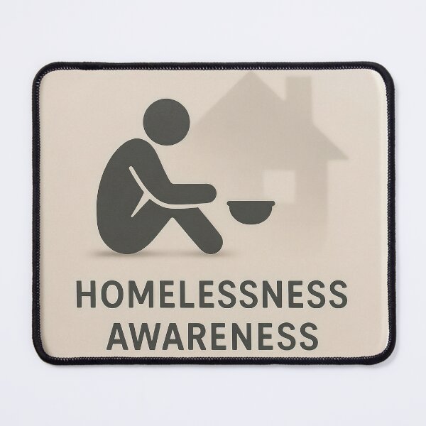 Item preview, Minimalist beige square icon with seated figure and house outline designed and sold by Creative88Art.