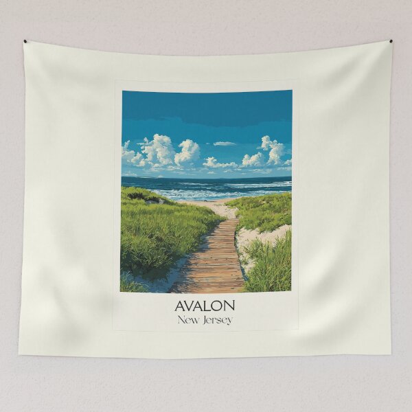 Item preview, Avalon New Jersey Dunes | Beach Path to Ocean Art Print designed and sold by TuncGK.