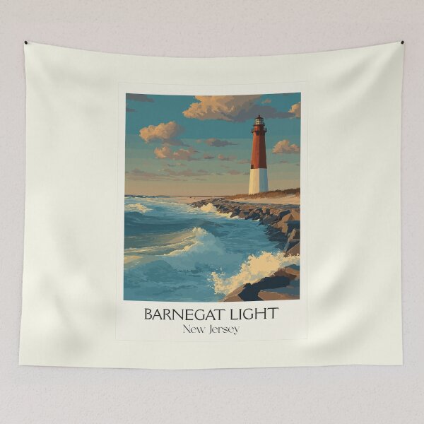 Item preview, Barnegat Light New Jersey | Historic Shore Lighthouse Art designed and sold by TuncGK.