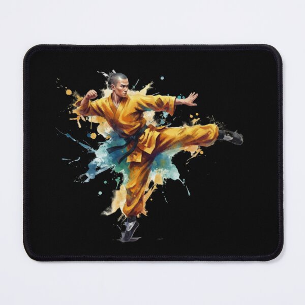 Item preview, Shaolin Monk Kick – Watercolor Martial Arts Art designed and sold by Zen Mosaic.