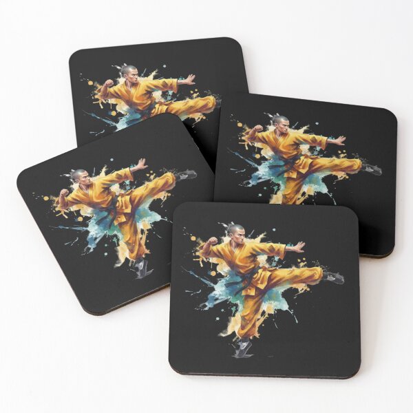 Item preview, Shaolin Monk Kick – Watercolor Martial Arts Art designed and sold by Zen Mosaic.