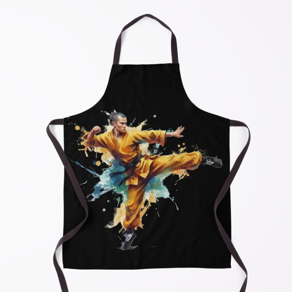 Item preview, Shaolin Monk Kick – Watercolor Martial Arts Art designed and sold by Zen Mosaic.