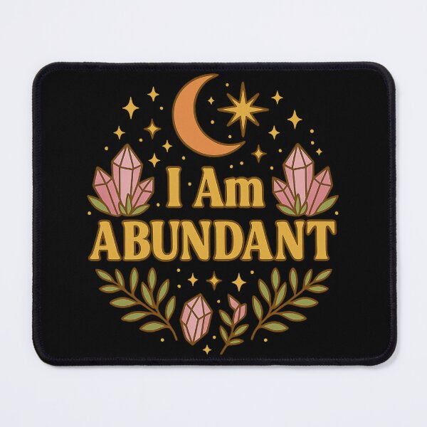 Item preview, I Am Abundant | Boho Manifestation Sticker with Crystals and Moon designed and sold by DEEPDesignsART.