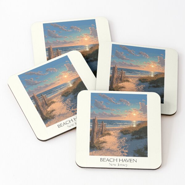 Item preview, Beach Haven New Jersey Sunset | Dune Path Art Print designed and sold by TuncGK.