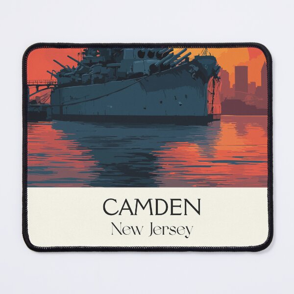 Item preview, Camden New Jersey Waterfront | Historic Battleship Art designed and sold by TuncGK.