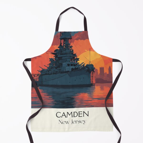 Item preview, Camden New Jersey Waterfront | Historic Battleship Art designed and sold by TuncGK.