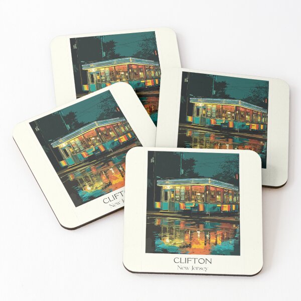 Item preview, Clifton New Jersey Diner | Retro Neon Night Art Print designed and sold by TuncGK.