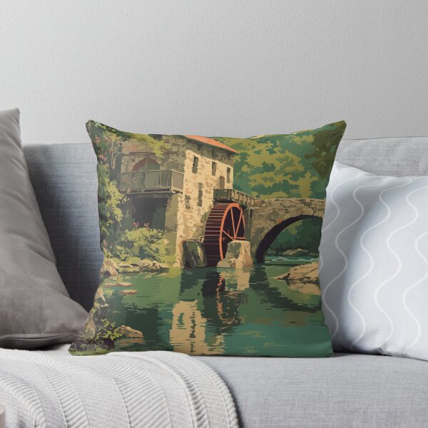 Item preview, Clinton New Jersey Red Mill | Historic Riverside Art Print designed and sold by TuncGK.
