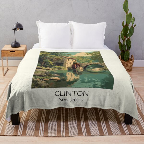 Item preview, Clinton New Jersey Red Mill | Historic Riverside Art Print designed and sold by TuncGK.