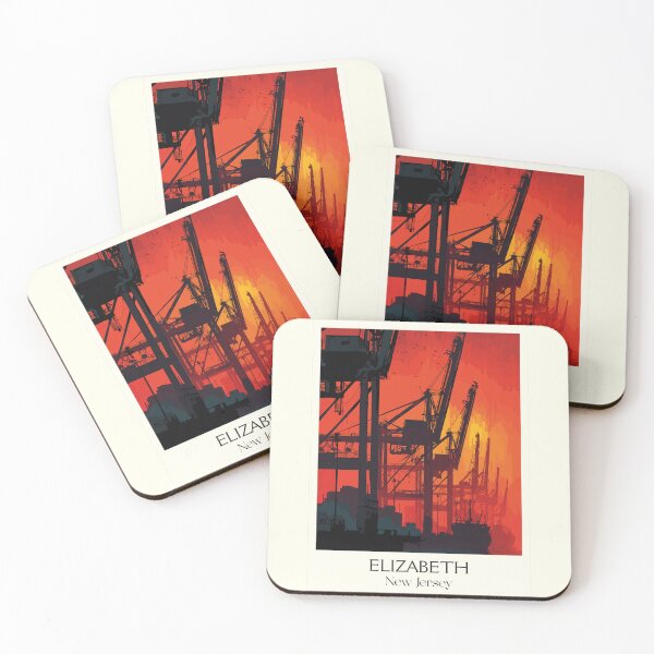 Item preview, Elizabeth New Jersey Seaport | Industrial Sunset Art designed and sold by TuncGK.