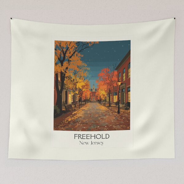Item preview, Freehold New Jersey Autumn | Historic Downtown Art Print designed and sold by TuncGK.