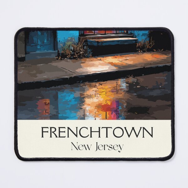 Item preview, Frenchtown New Jersey Night | Cozy Storefront Art Print designed and sold by TuncGK.