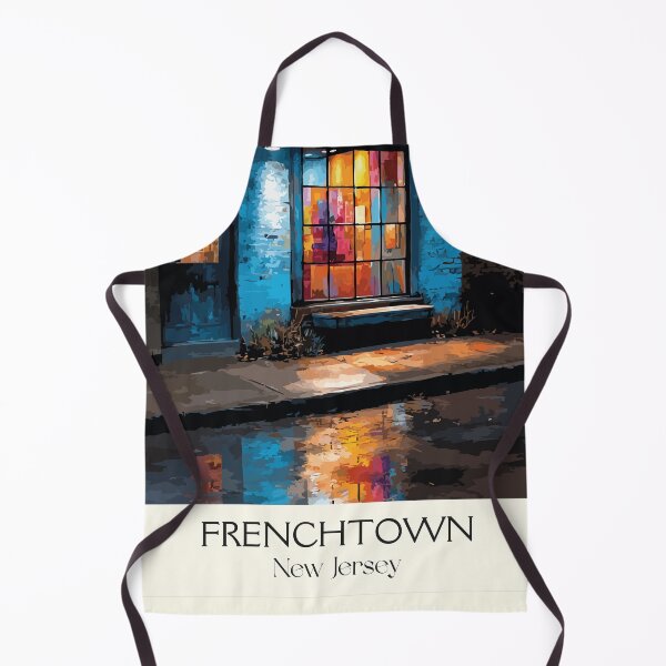 Item preview, Frenchtown New Jersey Night | Cozy Storefront Art Print designed and sold by TuncGK.