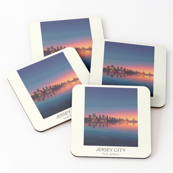 Item preview, Jersey City New Jersey Skyline | Sunset Reflection Art Print designed and sold by TuncGK.