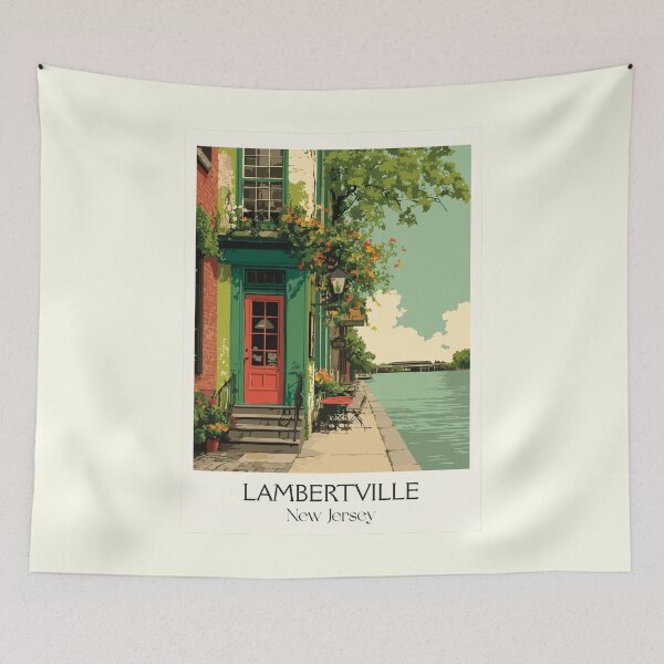 Item preview, Lambertville New Jersey Storefront | Charming River Town Art designed and sold by TuncGK.