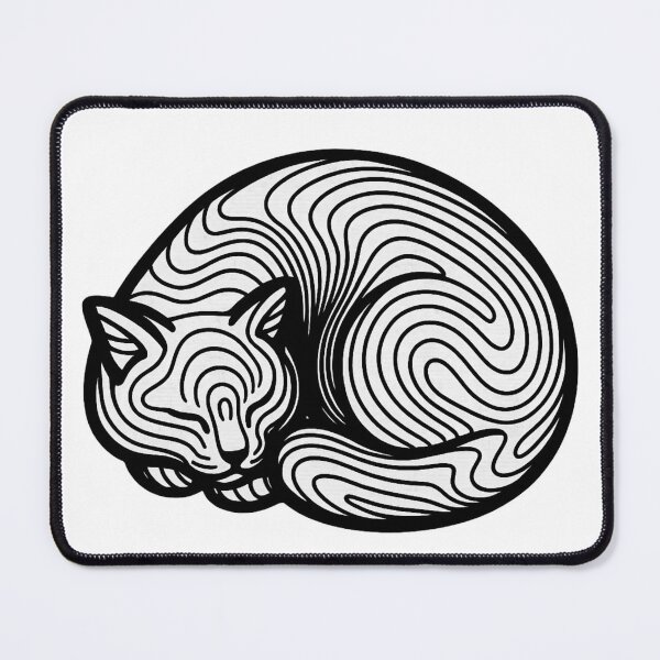 Item preview, Hypno Nap Cat – hypnotic contour sleeping feline designed and sold by PurfectAttitude.