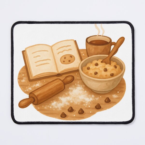 Item preview, Cozy Baking Bookworm designed and sold by Bal Drops.