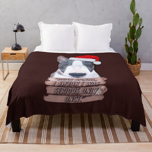 Item preview, Funny Bull Terrier Christmas Art - Cute Realistic Dog Painting with Quote designed and sold by artlasak.