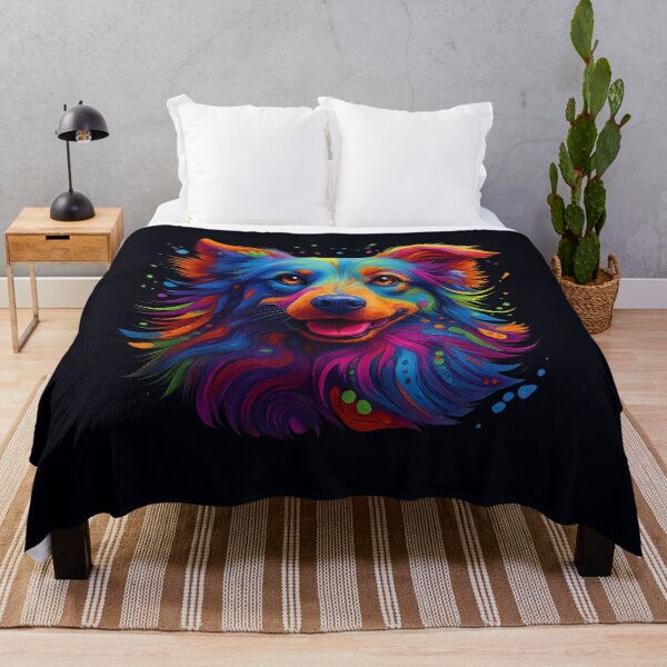 Item preview, Psychedelic Neon Dog Portrait | Vibrant Trippy Colorful Dog Art designed and sold by Mirkoniart.