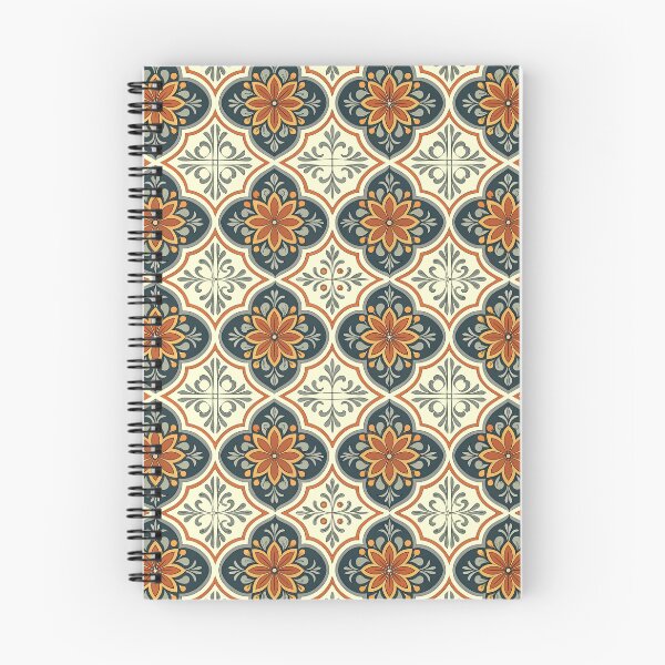 Item preview, Portuguese SpanishTiles Floral Pattern Blue Orange designed and sold by TackyTime.