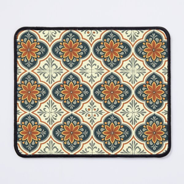 Item preview, Portuguese SpanishTiles Floral Pattern Blue Orange designed and sold by TackyTime.
