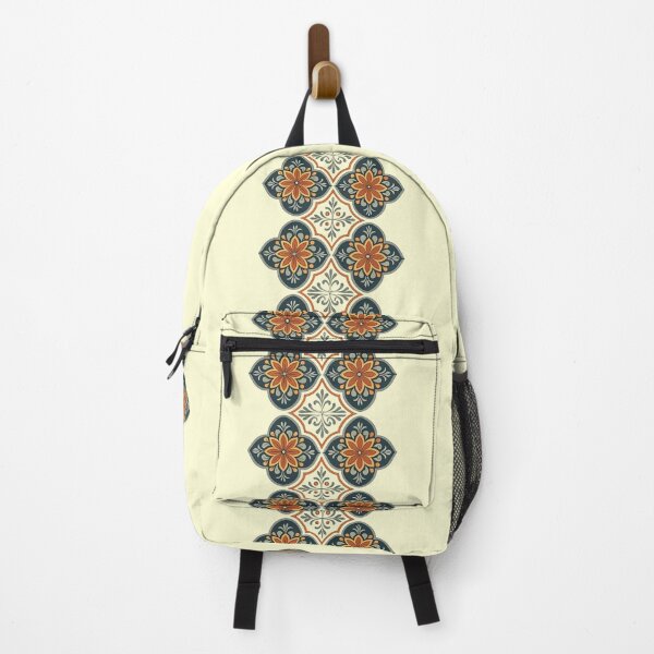 Item preview, Portuguese SpanishTiles Floral Pattern Blue Orange designed and sold by TackyTime.