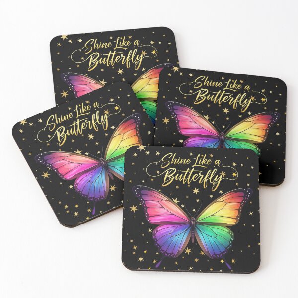Item preview, Shine Like a Butterfly: Rainbow Butterfly Illustration with Vibrant Wings and Empowering Quote designed and sold by karina360.