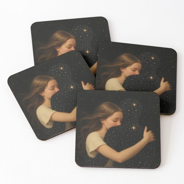 Item preview, “Embrace of the Cosmos” – Dreamlike Surreal Painting of Love Beyond Space designed and sold by youkee.