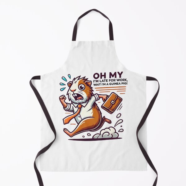 Item preview, Funny Guinea Pig Late for Work Cartoon Design. designed and sold by The-T-In-Retro.