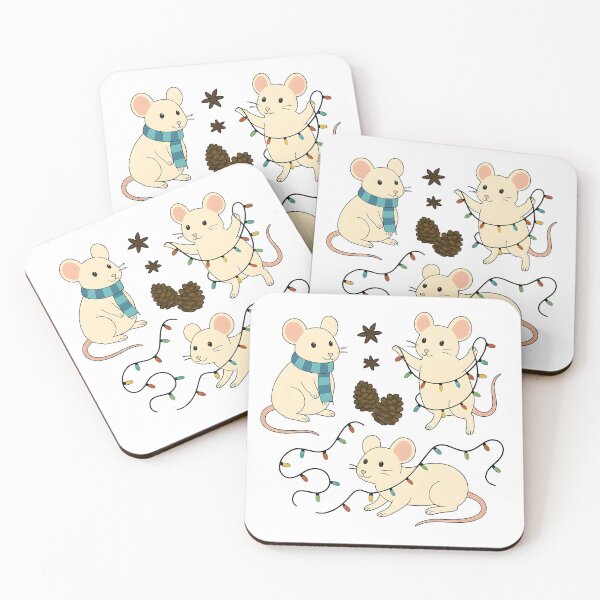 Item preview, Three Christmas Mice - Cute Festive Illustration designed and sold by gogopachinko.