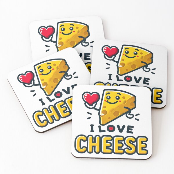 Item preview, I Love Cheese: Cute Cartoon Cheese Slice with Heart. designed and sold by The-T-In-Retro.