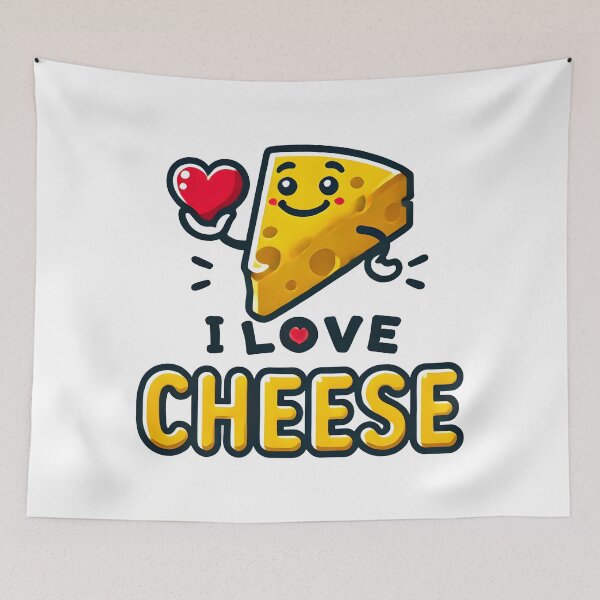 Item preview, I Love Cheese: Cute Cartoon Cheese Slice with Heart. designed and sold by The-T-In-Retro.