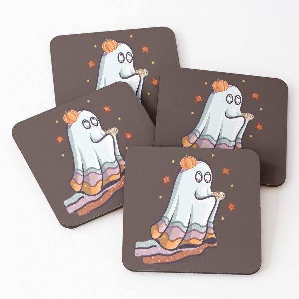 Item preview, Pumpking Coffee Cute Ghost Sparkly Art designed and sold by KrystalBStudios.