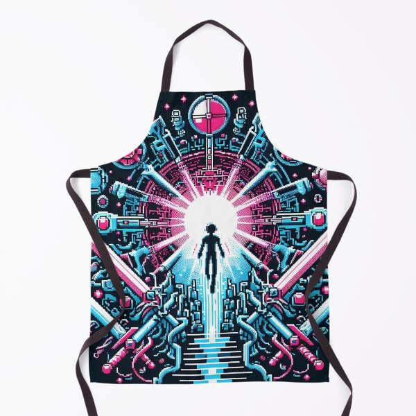 Item preview, Pixel Battle: Epic Sci-Fi Warrior in Neon Showdown. designed and sold by The-T-In-Retro.