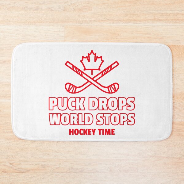 Item preview, Puck Drops World Stops Hockey Time designed and sold by SavvyVacationer.