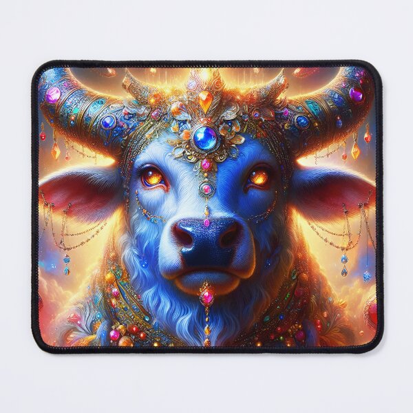 Item preview, Bejeweled Taurus Bull – Fantasy Astrology Art Among the Clouds designed and sold by EmeraldeaArt.