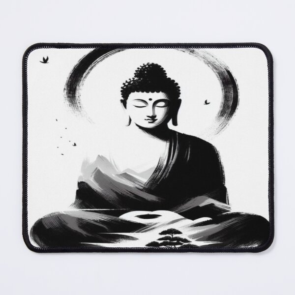 Item preview, Minimalist Buddha – Art Spirituel Noir & Blanc designed and sold by ArtPrintDeLuxe.