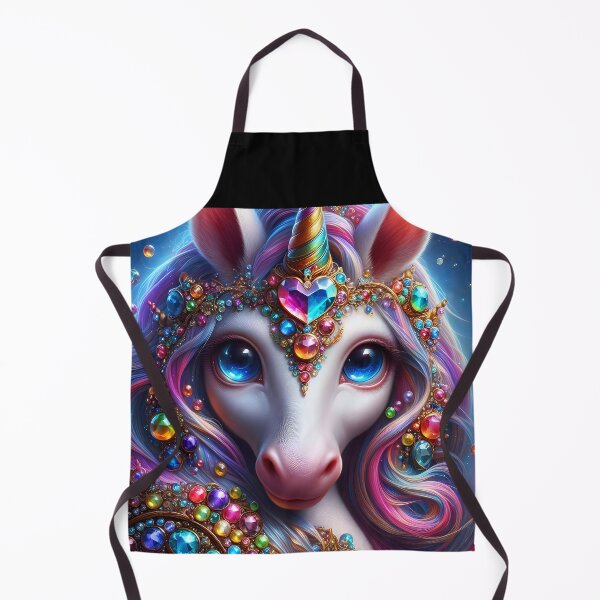 Item preview, Fantasy White Unicorn – Gemstone Heart on Forehead Blue Eyes designed and sold by EmeraldeaArt.